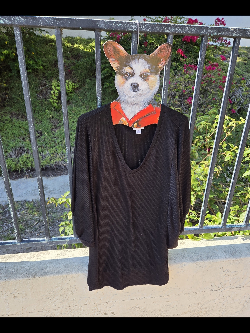 LuLaRoe Black V-Neck Renee Top